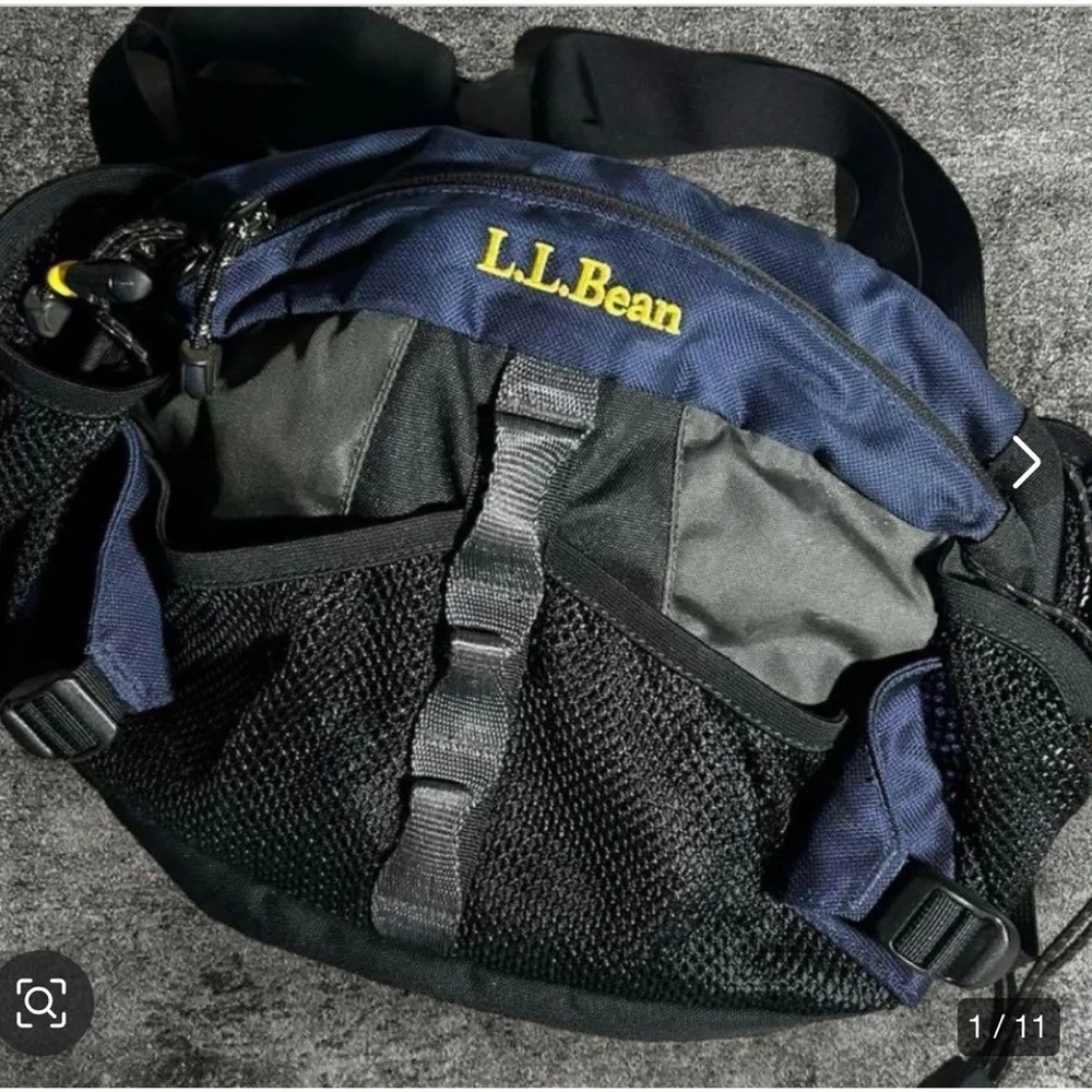 L.L. Bean Black and Gray large waist bag.